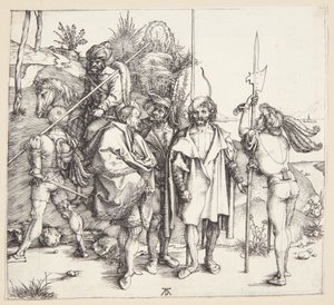 Cinq lansquenets et un oriental à cheval - Albrecht Dürer