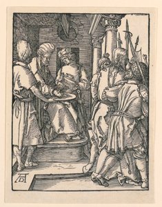 Pilate se lavant les mains, de la série La Petite Passion - Albrecht Dürer