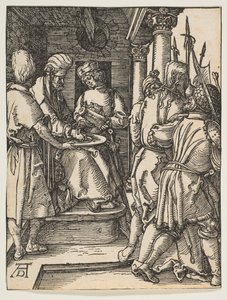 Pilate se lavant les mains, de La Petite Passion, vers 1509 - Albrecht Dürer