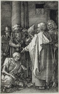 Les saints Pierre et Jean guérissant un infirme à la porte du Temple - Albrecht Dürer