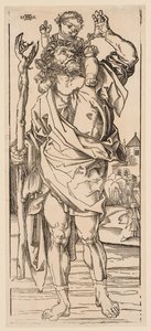 Saint Christophe traversant le ruisseau - Albrecht Dürer