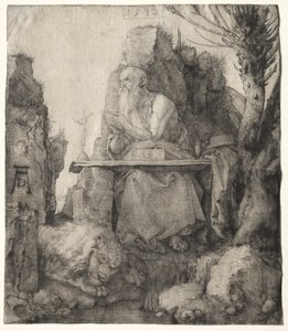 Saint Jérôme assis près d