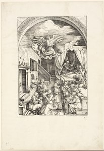 La naissance de la Vierge, de La vie de la Vierge - Albrecht Dürer