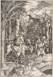 La Fuite en Égypte, de La Vie de la Vierge, Édition latine, 1511 - Albrecht Dürer
