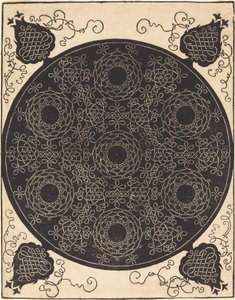 Le Quatrième Nœud (combinant sept groupes circulaires de nœuds avec des centres noirs) - Albrecht Dürer