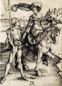 La dame à cheval avec le hallebardier - Albrecht Dürer