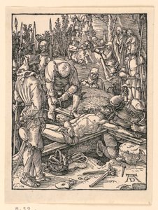 La clouage à la croix, de la série La Petite Passion - Albrecht Dürer