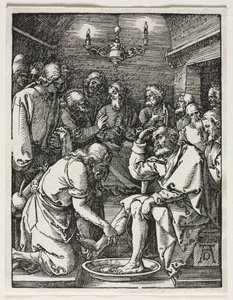 La Petite Passion : Le Christ lavant les pieds de Saint Pierre - Albrecht Dürer