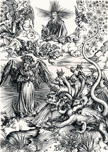 La femme vêtue de soleil et le dragon à sept têtes, 1498, 1906 - Albrecht Dürer