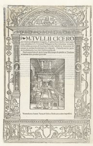Page de titre des Orationes de Cicéron avec la marque de l