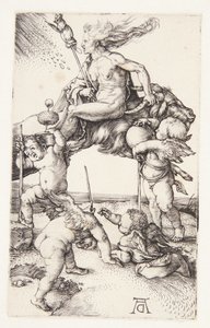 Sorcière chevauchant à l