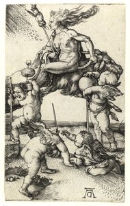 Sorcière chevauchant à l