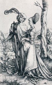 Jeune couple menacé par la mort ou La Promenade, 1495, 1906 - Albrecht Dürer