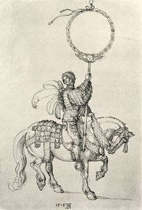 Jeune cavalier tenant une couronne - Albrecht Dürer