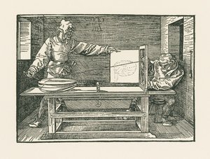 Un homme dessinant un luth - Albrecht Dürer or Duerer