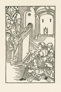 Un enseignant avec quatre élèves - Albrecht Dürer or Duerer