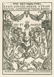 Ex-libris de Willibald Pirckheimer, vers 1502 (gravure sur bois) - Albrecht Dürer or Duerer