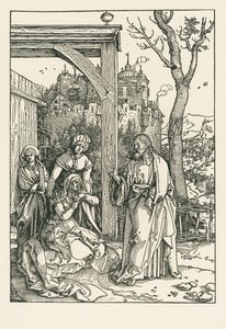 Le Christ prenant congé de sa mère, vers 1504 (gravure sur bois) - Albrecht Dürer or Duerer