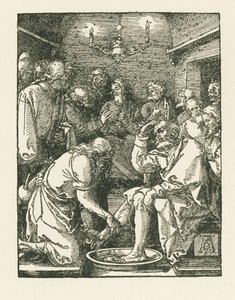 Christ lavant les pieds de Pierre, vers 1508-08 (gravure sur bois) - Albrecht Dürer or Duerer