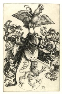 Blason avec lion et coq, 1502-03 - Albrecht Dürer