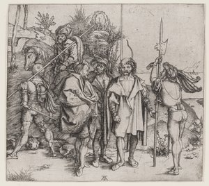 Cinq soldats et un Turc à cheval - Albrecht Dürer
