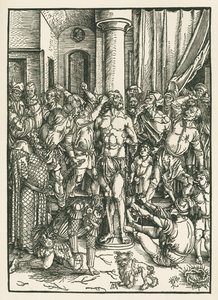 Flagellation du Christ, vers 1496-97 (gravure sur bois) - Albrecht Dürer or Duerer