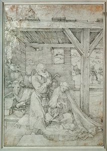 Nativité (plume et encre) - Albrecht Dürer or Duerer