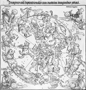 Paire de cartes des hémisphères célestes nord et sud - Albrecht Dürer or Duerer