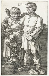 Couple de paysans au marché