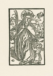 Sainte Dorothée. Illustration de Hortulus Anime. Imprimé par Michael Furter, Bâle - Albrecht Dürer or Duerer