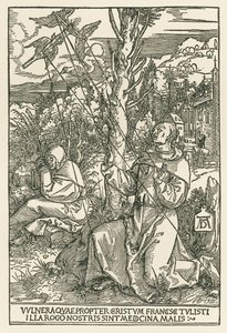 Saint François recevant les stigmates, vers 1503-04 (gravure sur bois) - Albrecht Dürer or Duerer