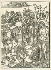 Le martyre de saint Sébastien, vers 1500 (gravure sur bois) - Albrecht Dürer or Duerer