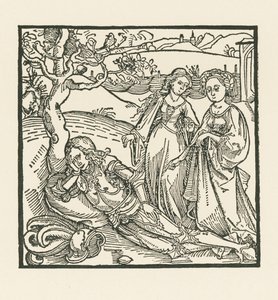 Le chevalier en méditation est rejoint par ses deux filles - Albrecht Dürer or Duerer