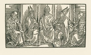 Trois évêques et deux moines - Albrecht Dürer or Duerer