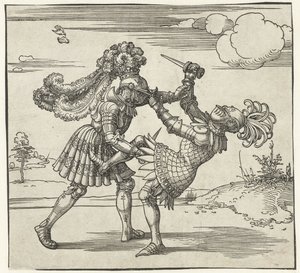 Deux chevaliers combattant
