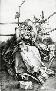 Vierge et Enfant assis sur un banc d