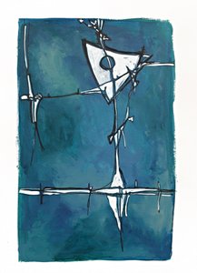 Géométrie abstraite bleue