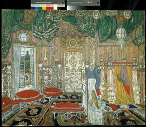 Décor préparatoire pour la pièce de théâtre Le mariage de Figaro