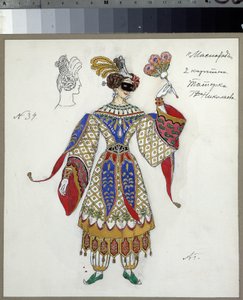 Dessin de costume pour la pièce Le Bal Masqué de Mikhail Lermontov