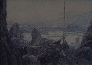 Décor de scène pour la pièce de théâtre La Dame de la mer de H. Ibsen - Aleksandr Jakovlevic Golovin