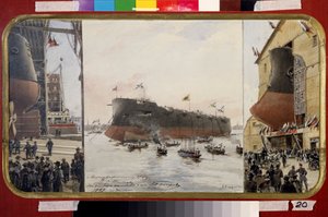 Le lancement du croiseur de guerre Pamiat Azova - Aleksandr Karlovich Beggrov