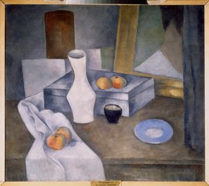 Nature morte avec pommes et soucoupe bleue - Aleksandr Vasilievich Shevchenko