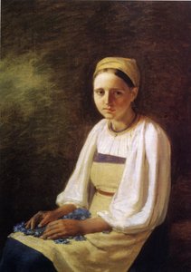 Une paysanne avec des bleuets, 1820s - Aleksei Gavrilovich Venetsianov
