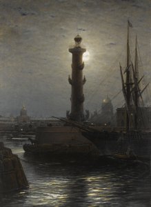 La colonne rostrale près de la Bourse de Saint-Pétersbourg, 1878 - Aleksei Petrovich Bogolyubov
