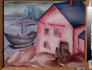 Une maison rose près du fleuve - Aleksey Kravchenko