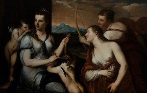 Vénus bandant les yeux de Cupidon - Alessandro (1588 1648) Varotari