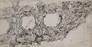 Design pour la Proue de la Galerie du Pape Urbain VIII avec les Armes Barberini d