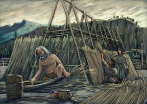 Construction de maisons sur pilotis, maisons préhistoriques - Alessandro Lonati