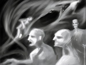 Créatures fantastiques : un groupe de spectres Dessin par Alessandro Lonati