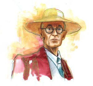 Hermann Hesse (1877-1962), romancier, poète et essayiste allemand, puis suisse - Illustration par Alessandro Lonati